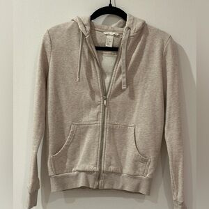 H&M Beige Zip-Up Hoodie